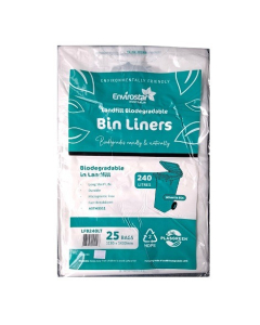 Envirostar® LFB240LT Biodegradable Bin Liner 240L 1130x1430mm Clear (4pkx25)