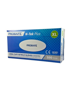 Prosafe™ XL-LCNTEK-PF Long Cuff Nitrile Examination Gloves Blue Powder Free Extra Large (100)