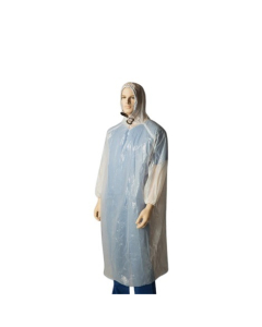 Bastion BNR96111 Polyethylene Poncho with Hood One Size Fits All – Clear (10)