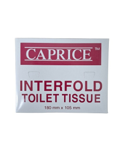 Caprice® 150CW Interfold Toilet Tissue 1ply 18X10.5cm 150shx100pks