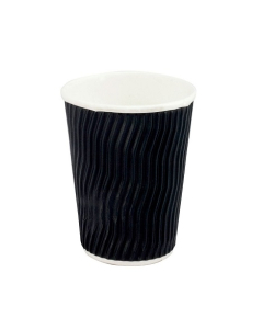 Capri® C-HC0645 Paper Coffee Cup Cool Wave Double Wall Black12oz/350ml (500)