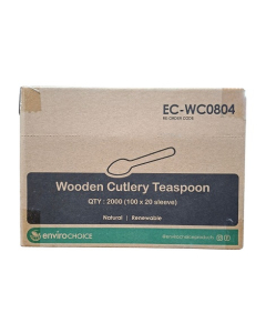Envirochoice EC-WC0804 Cutlery Teaspoon Wooden 110mm 20pksX100spoons