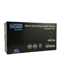 Mighty MGT-BLKNXL Touchplus Nitrile Gloves Black Powder Free Extra Large (100)