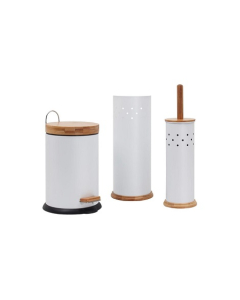 Eco Basics by White Magic® WM-EB-3BS-W 3 in 1 Bathroom Set - White