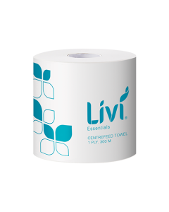 Livi® 1203 Essentials Centrefeed Hand Towel Roll 1Ply 4rolls x 300m