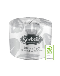 Sorbent® 25001 Professional Luxury Toilet Roll 3ply 48rolls x 225sh Embossed