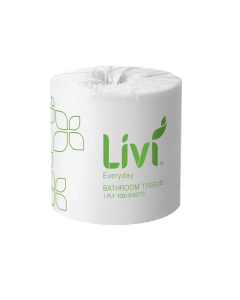 Livi® 7007 Basics Everyday Toilet Rolls 1 Ply 48 Rolls x 1000 Sheets