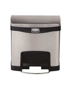 Rubbermaid® 1901982 Slim Jim® Impressions™ Step-On Stainless Steel Front Step 15L - Black