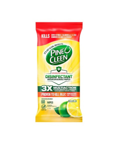 Pine O Cleen 3308515 Disinfectant Wipes Lemon Lime 6pksx60wipes