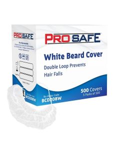 ProSafe™ BCD208W Beard Covers Disposable Double Loop – White (500)