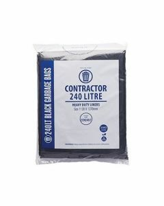Austar CON240LT Contract Garbage Bags 240L - Black (100) - Flat Pack