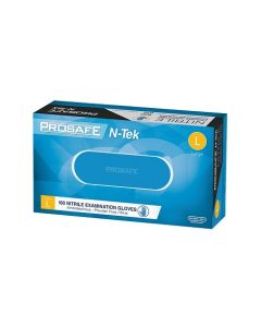 Prosafe™ L-NTek-PF Nitrile Gloves Medical Blue Powder Free Large (100)
