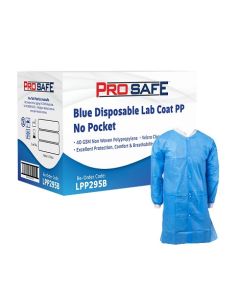 ProSafe™ LPP295B Disposable Lab Coat with no Pockets – Blue (50)