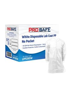 ProSafe™ LPP295W Disposable Lab Coat with no Pockets - White (50)