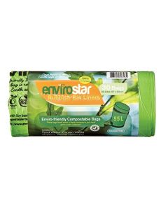 Envirostar® ESCB055 Compostable Bin Liner 55L Green (300) Roll