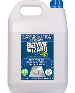 Enzyme Wizard™ EWMM5L Multi-Purpose Bathroom & Kitchen Spray and Wipe 5L