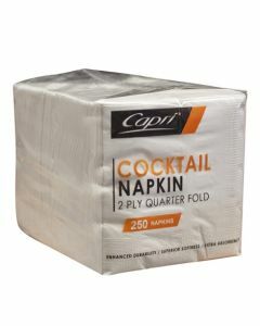 Capri® C-NC0155 Napkin Cocktail 2Ply Qtr Fold – 240 X 240mm (2000) – White
