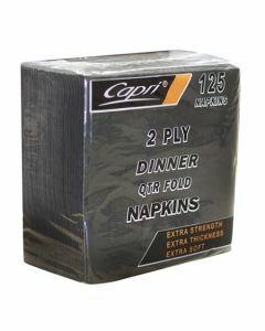 Capri® C-ND0168 Napkin Dinner 2Ply Qtr Fold – 400 x 400mm (1000) - Black