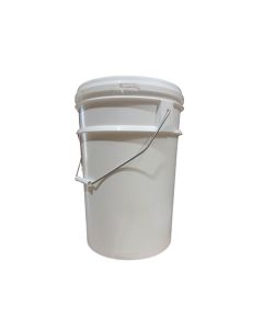 HIRBL20 Round Plastic Bucket with Handle and Lid 20L – White