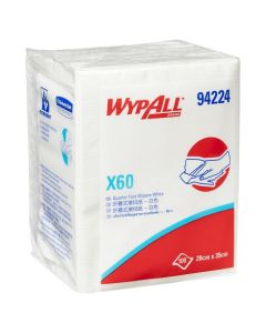 Wypall® 94224 X60 Single Sheet Wipes 28cm x 35cm (8x100Wipes) – White