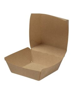 Castaway® Rediserve® CA-BC-BRN Burger Box Packaging Container (Large Kraft) (250)
