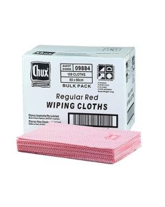 Chux® 09884 Superwipes® Regular Wiping Cloths 60x60cm Bulk Box100 - Red
