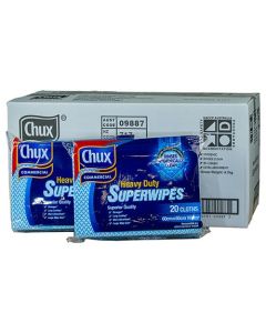 Chux® 09887 Superwipes® Heavy Duty Wiping Cloths 60x60cm 20clothsx15pks - Blue