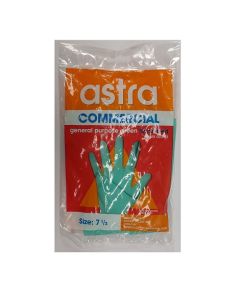 Astra® GLFP75 Commercial General Purpose Flocklined Rubber Gloves Size 7.5 – Green