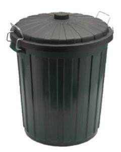 Garbage Bin Set - 55L Green Plastic