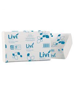 Livi® 1402 Essentials Multifold Hand Towel 1 Ply 20 packs x 200 sheets