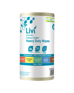Livi® 6005 Commercial Wipes Roll 30cm x 45m - Yellow