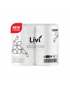 Livi® 7006 Everyday Jumbo Toilet Roll 2 Ply 8 Rolls x 300 metres