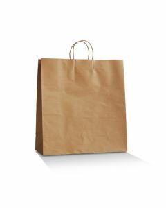 Brown Paper Bag BCB-T-L Flat with Twisted Paper Handle - 480 X 400 X 125mm (250) - Kraft