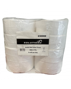 Solutions® 230008 Jumbo Toilet Tissue 2Ply 8Rolls x 300metres