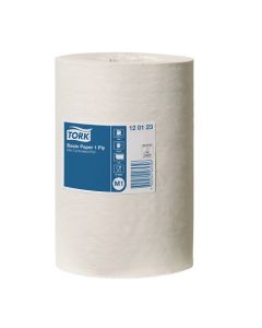 Tork® 120123 Basic Paper Mini Centrefeed Wipes Roll 1Ply 11 rolls x 120m M1 - White