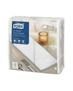 Tork Premium Linstyle® 478145 Napkin Dinner 1 Ply 1/8 Fold 390x390mm (600) – White
